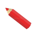 REd Thick Pencil Isolated on White Background Stock Vector - Illustration  of sharp, thick: 113451244